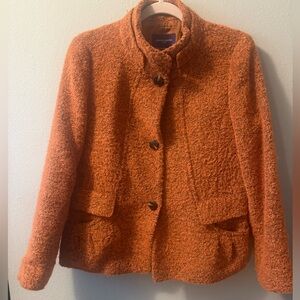 Pierre Cardin Orange Bouclé Wool Jacket